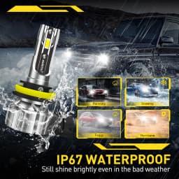 AUXITO 2Pcs 12V H8 H9 H11 LED Fog Light Bulbs PTF H16JP 9005 HB3 9006 HB4 H11 H8 CSP LED Headlight Fog Lamp Car Driving Lamp DRL