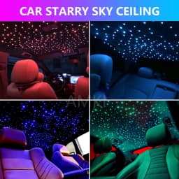 16W RGBW Twinkle Starry Sky Car Star Ceiling Light Smart APP Bluetooth Roof Star Car Accessories Interior