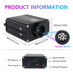 16W RGBW Twinkle Starry Sky Car Star Ceiling Light Smart APP Bluetooth Roof Star Car Accessories Interior