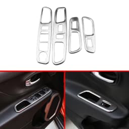 For Jeep Renegade 2015 2016 2017 2018 2019 2020 2021 2022 2023 ABS Car Window Glass Lift Switch Button Panel Trim Cover Stickers