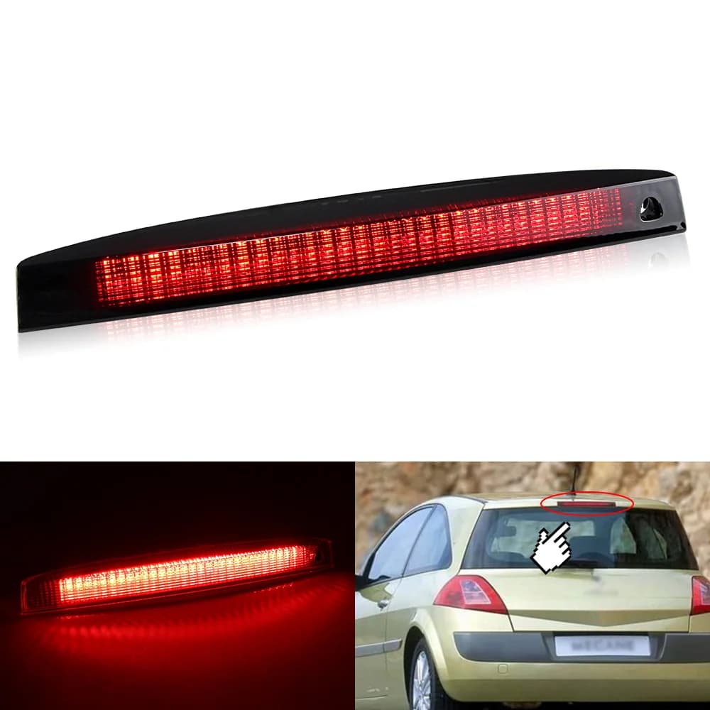1X Third 3Rd Brake Light, LED Stop Lamp for Renault Megane MK II 2003-2008 Rear Tail Light, Red Shell OEM:8200175538