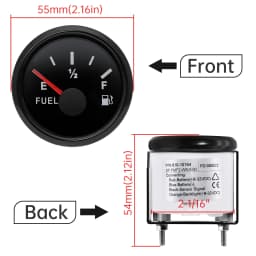 Universal 2'' 52MM Fuel Level Gauge 0-90 ohm For 0-90 Ohm Liquid Level Sensor Marine Boat Car Track Fuel Level Meter Customized