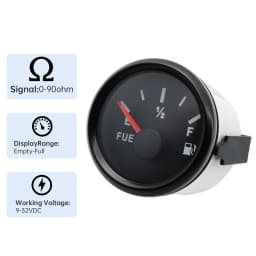 Universal 2'' 52MM Fuel Level Gauge 0-90 ohm For 0-90 Ohm Liquid Level Sensor Marine Boat Car Track Fuel Level Meter Customized