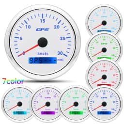 Waterproof 0~30 Knots 85MM GPS Speedometer Gauge+Antenna 7 Color LED 0~60 Knots Odometer for Marine Car Boat Yacht 12V24V Custom