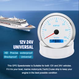Waterproof 0~30 Knots 85MM GPS Speedometer Gauge+Antenna 7 Color LED 0~60 Knots Odometer for Marine Car Boat Yacht 12V24V Custom
