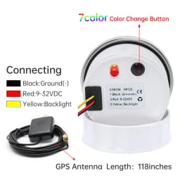 Waterproof 0~30 Knots 85MM GPS Speedometer Gauge+Antenna 7 Color LED 0~60 Knots Odometer for Marine Car Boat Yacht 12V24V Custom