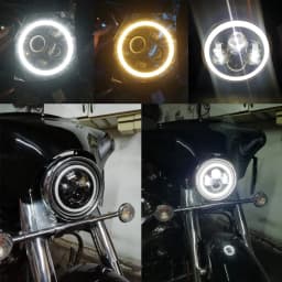 2pcs Car 7" Led Headlight Hi/Low H4 Halo Angle Eyes For Urban Harley BMW Jeep JK 4x4 Suzuki Samurai Jeep Wrangler Off Road