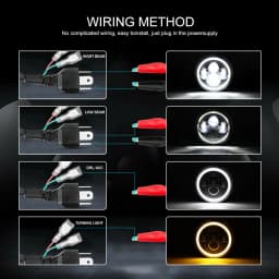 2pcs Car 7" Led Headlight Hi/Low H4 Halo Angle Eyes For Urban Harley BMW Jeep JK 4x4 Suzuki Samurai Jeep Wrangler Off Road
