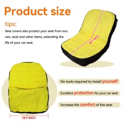 Waterproof Riding Lawn Mower Seat Cover Cushion LP92334 for John Deere Tractor Gator 300D Oxford Padded