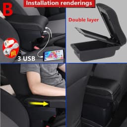 Universal Car Armrest Box Universal Model Armrest Car Accessories Storage Box Retrofit Parts Increase Relieve Fatigue