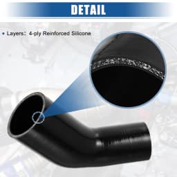 UXCELL 45 Degree 51mm-63mm 70mm-76mm ID 4Ply Car Elbow Reducer Silicone Hose Coupler Intercooler Tube Intake Piping