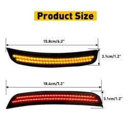 For Dodge Charger 2015 2016 2017 2018 2019 2020 2021 2022 Front Rear Bumper LED Side Marker Lights Smoked Tail Turn Signal Light