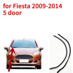 2 Pcs Front Outside Windshield Side Rubber for Ford Fiesta 2009-2014 Be8Z5403136A Protective Weatherstrip Outer Laminate 2010