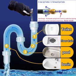 High Pressure Sewer Drain Water Cleaning Hose Pipe Cleaner Kit with Adapter for Karcher K2-K7 Washers Nozzle Car Wash Hose