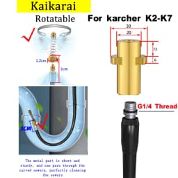 High Pressure Sewer Drain Water Cleaning Hose Pipe Cleaner Kit with Adapter for Karcher K2-K7 Washers Nozzle Car Wash Hose
