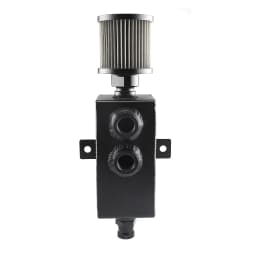 1L/2L Universal Car Aluminum Oil Catch Can Tank Baffled 10AN with Breather and Drain Tap Square Shape Reservoir Tank