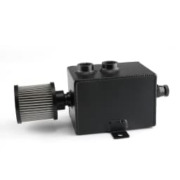 1L/2L Universal Car Aluminum Oil Catch Can Tank Baffled 10AN with Breather and Drain Tap Square Shape Reservoir Tank