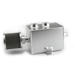 1L/2L Universal Car Aluminum Oil Catch Can Tank Baffled 10AN with Breather and Drain Tap Square Shape Reservoir Tank