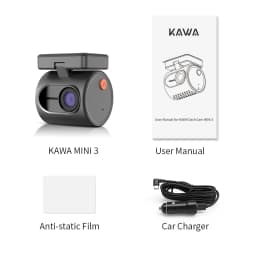 KAWA Dash Cam MINI 3 Voice Control Tiny 2K 1296P Colorful Night Vision 24H Parking Guard WIFI, G-sensor, Supercapacitor,Car DVR