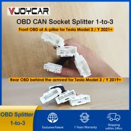 for Tesla OBD Splitter 1-to-3 OBD CAN Socket Plug 12PIN 20PIN 26PIN One-to-Three Plug Adapter Right Front Door A-pillar