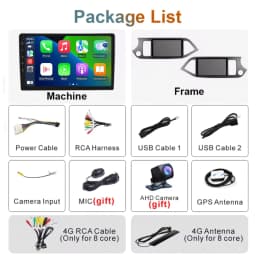 Android 16 Carplay Auto For KIA PICANTO Morning 2011 2012 2013 2014 2015 2016 Multimedia Car Radio Navigation Player WIFI+4G DSP