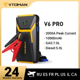 VTOMAN V6 Pro Car Jump Starter Power Bank 2000A Car Battery Charger Auto Emergency Booster Starting Device Jump Starter