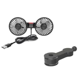 Car Fan 3-speed Car Seat Back Cooling Fan USB Charge Dual Head Fan 360 Degree Rotation Neck Cooler for Summer Car Accessories