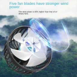 Car Fan 3-speed Car Seat Back Cooling Fan USB Charge Dual Head Fan 360 Degree Rotation Neck Cooler for Summer Car Accessories