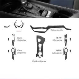 3D Carbon Fiber for Toyota CHR C-HR 2018-2023 Car Interior Sticker Center Console Sreen Gear Dashboard Door Window Lifting Panel