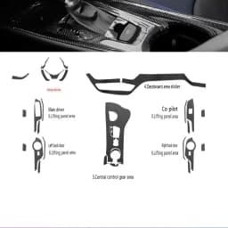 3D Carbon Fiber for Toyota CHR C-HR 2018-2023 Car Interior Sticker Center Console Sreen Gear Dashboard Door Window Lifting Panel