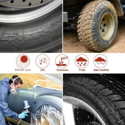 4 Packs Adjustable 19"-36" Silver Wheel Tire Covers for Sedan RV Camper Van SUV Wheel Oxford Waterproof UV Sun Protectors
