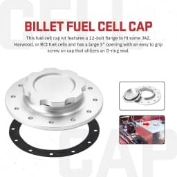 PQY - Billet Aluminum Fuel Cell / Surge Tank Cap with 12 bolting holes with 3'' I.D.Opening For RI fuel cells PQY-SLFCC-01SL