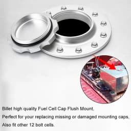 PQY - Billet Aluminum Fuel Cell / Surge Tank Cap with 12 bolting holes with 3'' I.D.Opening For RI fuel cells PQY-SLFCC-01SL