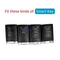 For 2008-2019 Cadillac DTS STS CTS SRX XTS ATS Escalade Chevrolet Corvette Carbon Fiber Car Key Fob Cover Case Chain Shell Ring