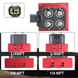 Red Universal Air Ride Suspension Manifold Valve 1/4 1/8"npt Fast Air Bag Control fbss (0-300psi)
