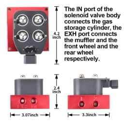 Red Universal Air Ride Suspension Manifold Valve 1/4 1/8"npt Fast Air Bag Control fbss (0-300psi)