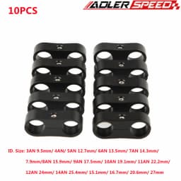 10PCS Universal 3AN 6AN 8AN 10AN 12AN 14AN Billet Oil Fuel Water Hose Tube Seprator Divider Clamp Aluminum Line Separator Kit