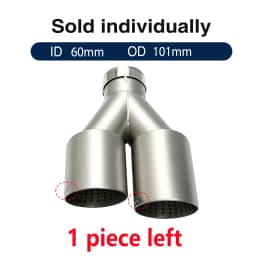 Double Outlet Exhaust Tips Frosted Stainless Steel Car Muffler System Universal Suitable 51mm 60mm 63mm for GTI MK7 Golf7 Nozzle