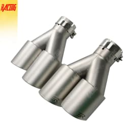 Double Outlet Exhaust Tips Frosted Stainless Steel Car Muffler System Universal Suitable 51mm 60mm 63mm for GTI MK7 Golf7 Nozzle
