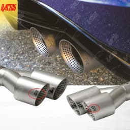 Double Outlet Exhaust Tips Frosted Stainless Steel Car Muffler System Universal Suitable 51mm 60mm 63mm for GTI MK7 Golf7 Nozzle