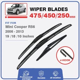 19"+18"+10" For MINI Cooper R56 Hatch 2006-2013 Front Rear Wiper Blades Brushes Cutter Accessories Windscreen Windshield Window