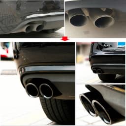 2Pcs/Set Stainless Steel Car Exhaust Muffler Tip Pipes Covers for Audi A1 A3 A4 TT 2009-2015/VW Volkswagen PASSAT