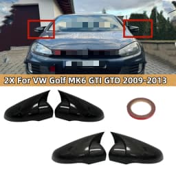 OX Style Car Side Wing Mirror Cover For VW For Volkswagen Golf 6 MK6 GTI GTD 2009-2013 Rear View Mirror Cap Case