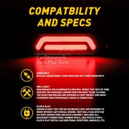 LED Smoke Red Car 3rd Third Brake Light For Ford Ranger 1993-2011 Ford F-250 F-350 1999-2016 Mazda B2300 Parking Tail Signal