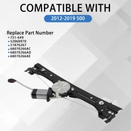 52060970 51876269 Black Car Window Front Left Driver Side 2pin Window Regulator Assembly With Motor For Fiat 500 1.4L 2012-2019