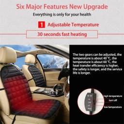 EAFC 12V Car Heating Cushion Heated Seat Pad Heater Winter Warmer Seat Winter seat Protector Auto Seat Cushion Pad Winter Mat