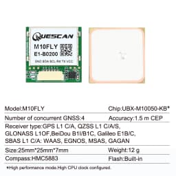 M10FLY 10Hz M10 GPS Module with Compass for FPV Drone Flight Controller Ardupilot Betaflight INAV Pixhawk GPS,better than M8N