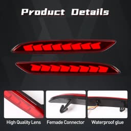 LED Rear Bumper Reflector Light For Chevrolet Cavalier 2020 2021 2022 Brake Warning Dynamic Turn Signal Lamp Car Accessories 12V