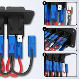 DaierTek 7 Gang Rocker Switch Panel Marine Boat Switch Panel Waterproof with USB Charger Voltmeter for Auto Vertical UTV Truck
