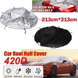 420D Car Cover Soft Top Roof Half Cover Waterproof Anti UV Sun Shield Protect Cover For Mazda MX-5 MK 1 MK 2 MK 2.5 Black/Silver